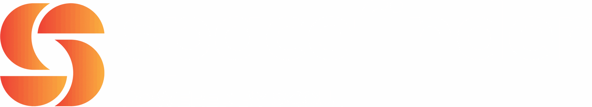 Hvit Logo av Spacefinder, en tjeneste av Scout Eiendom